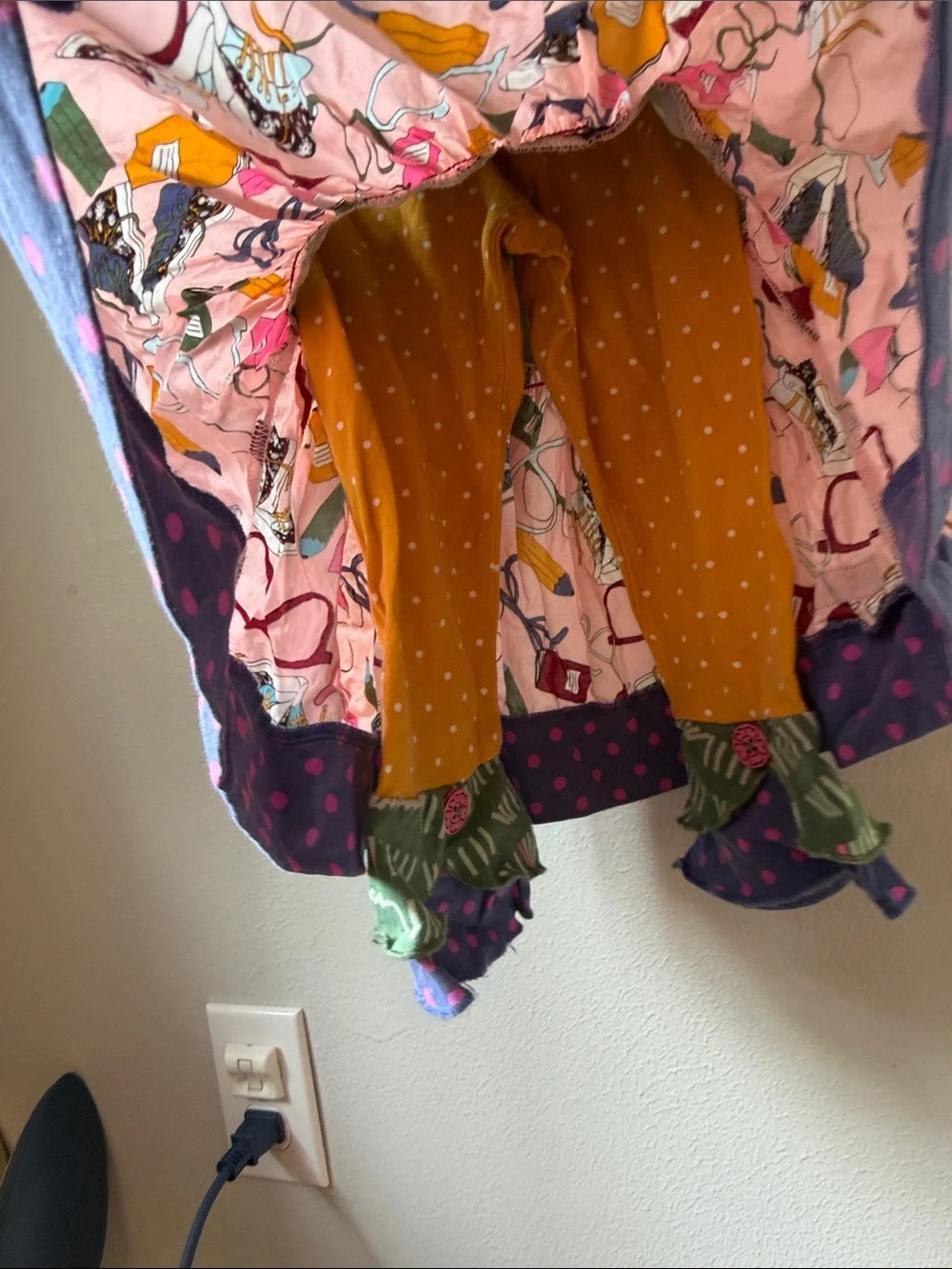 Matilda Jane Green Pink Purple Polka Dot Mixed Print Dress Set